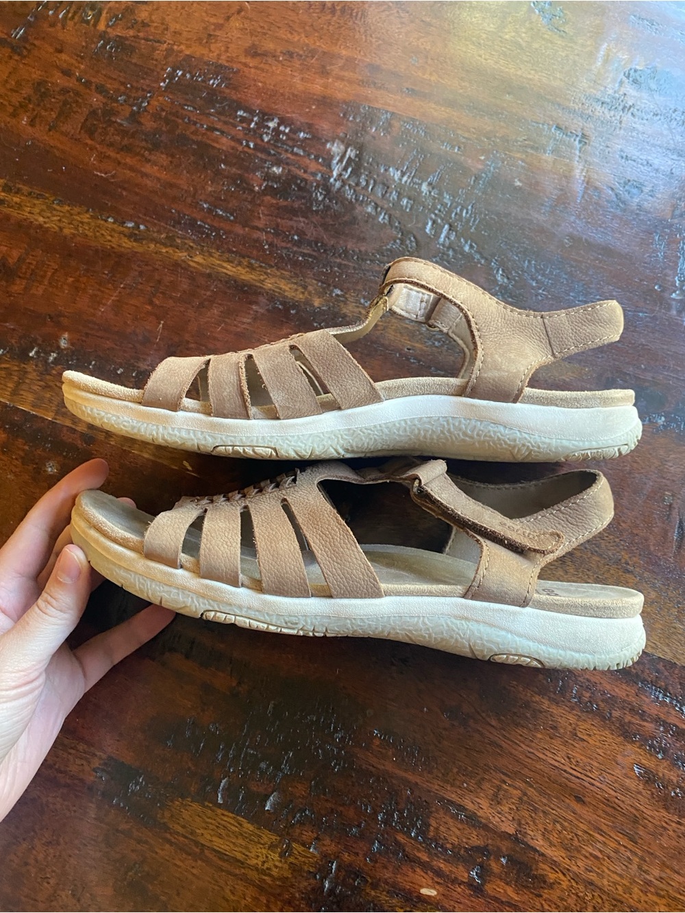 Earth origins etsaila leather sandals women’s size 8.5 tan comfort fisherman - Picture 6 of 8